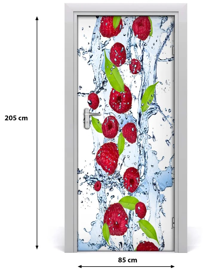 Fototapeta na dvere do domu samolepiace maliny 85x205 cm
