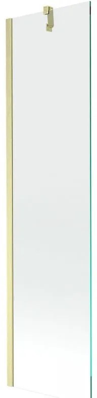 Mexen Next, 1-krídlová vaňová zástena 50 x 150 cm, 6mm číre sklo, zlatá matná, 895-050-000-00-00-55