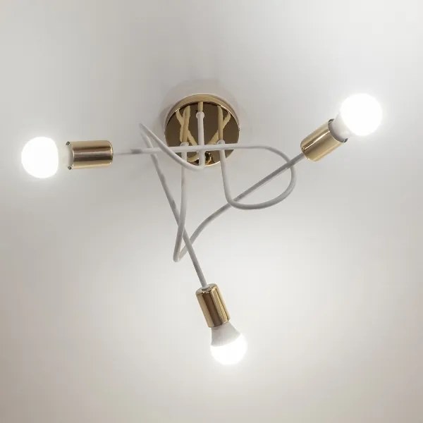 Prisadený luster OXFORD 3xE27/15W/230V zlatá/biela