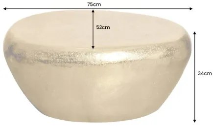 Konferenčný stôl Stone 44852 75x52cm Gold - Komfort-nábytok