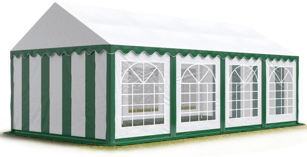 Párty stan Economy 4 x 8 m | zeleno-biela