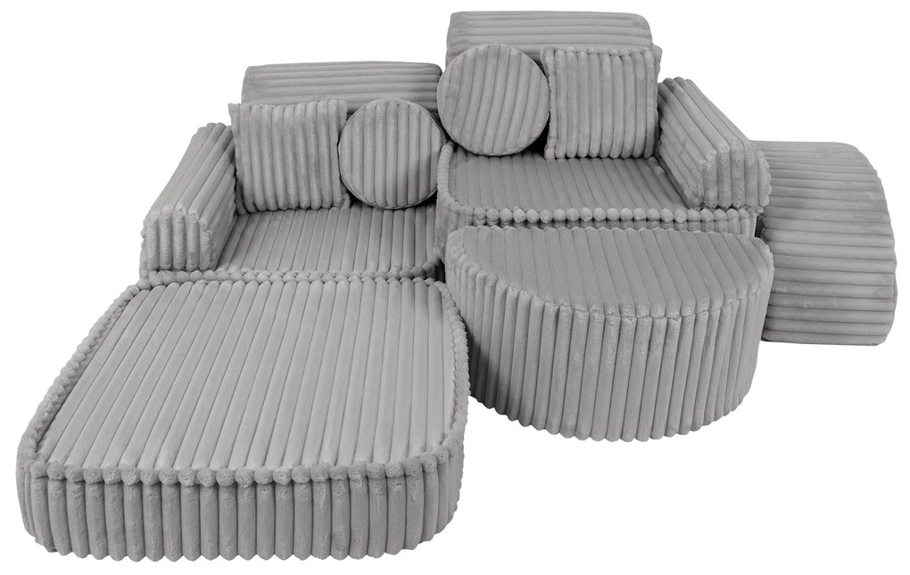 MeowBaby® Churros detská pohovka Max, Moon Dust Grey