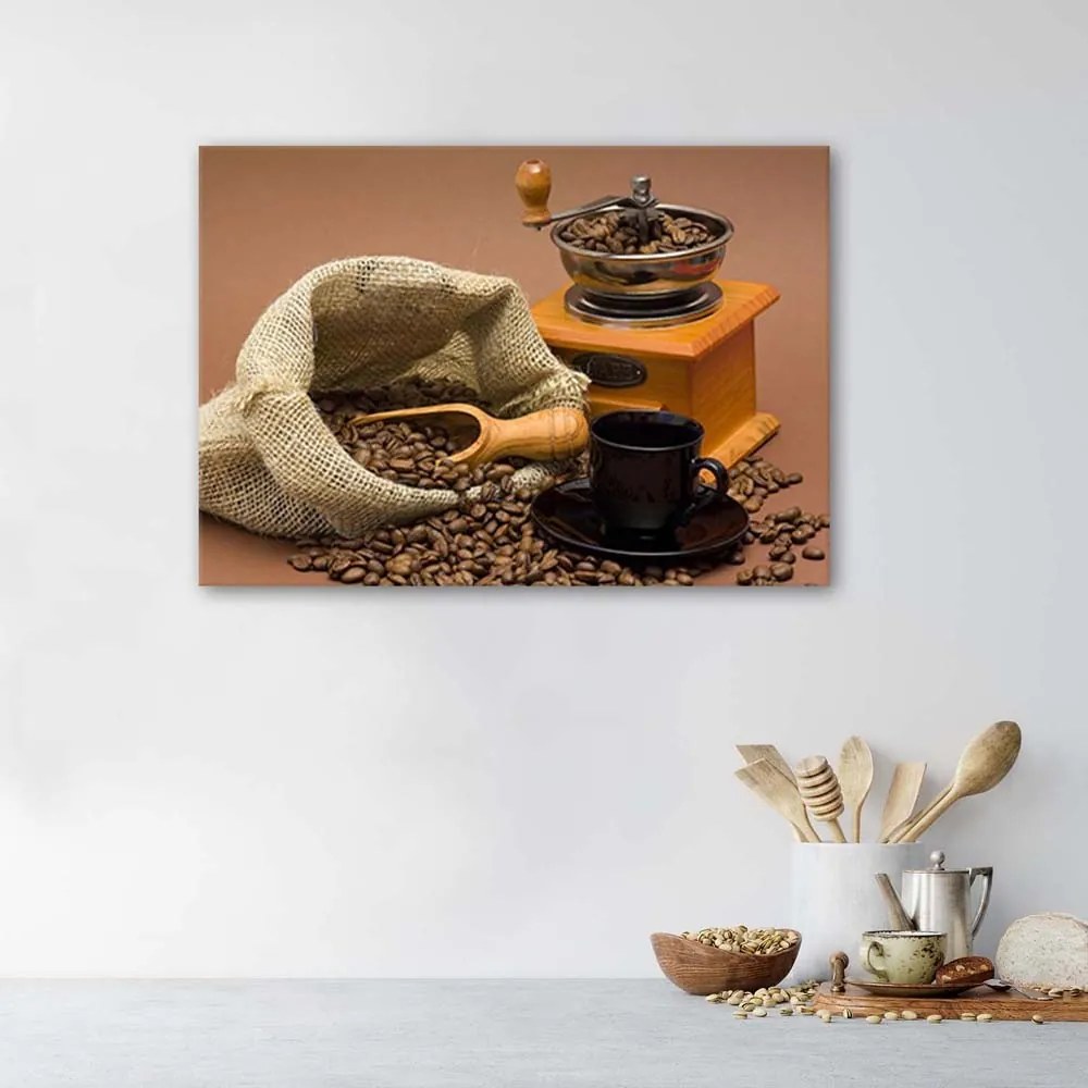 Gario Obraz na plátne Mlynček a kávové zrná Rozmery: 60 x 40 cm