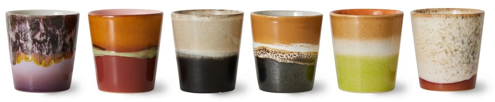 HK living Kameninový hrnček 70's Soil 180 ml - set 6 ks