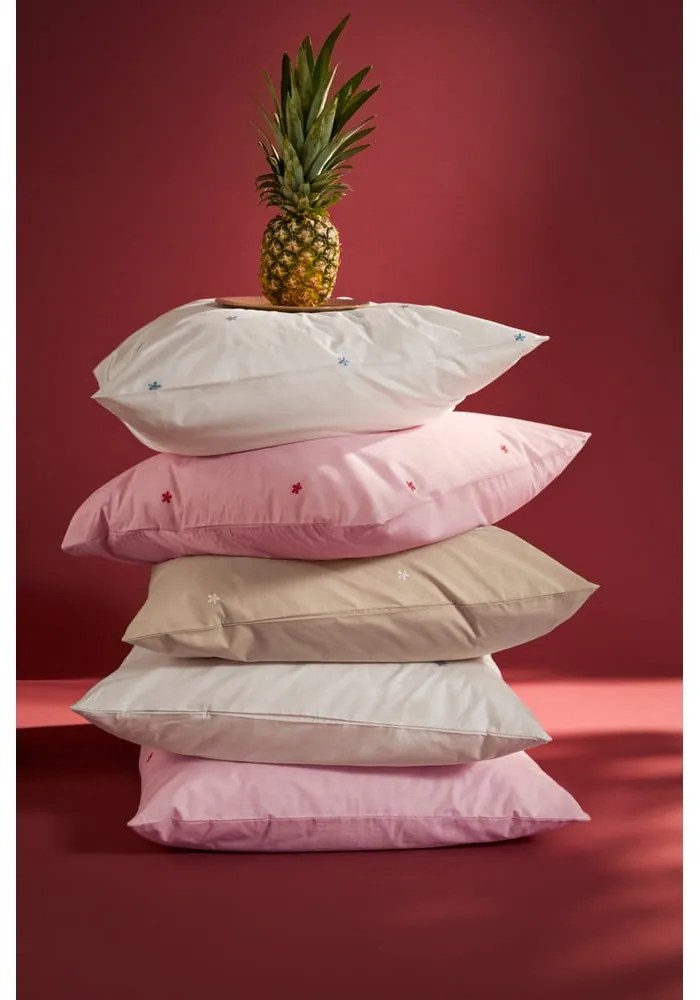 Béžové obliečky na jednolôžko z bavlneného perkálu 140x200 cm Daisy – JUNA