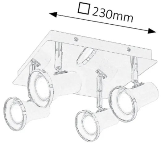 Rabalux 5500 - LED Kúpeľňové podhľadové svietidlo STEVE 4xGU10/4,5W/230V IP44
