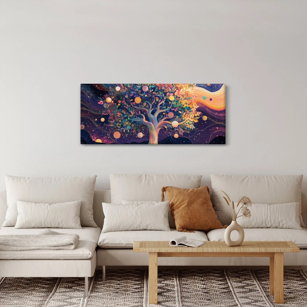 Obraz – Fialový strom plný energie (120x50 cm)