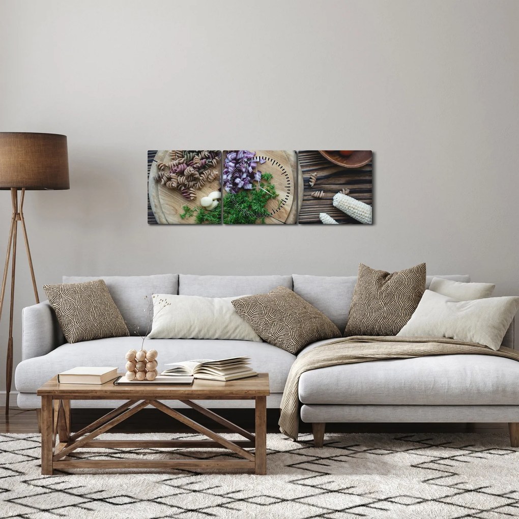 Obraz - Z kuchynského lopárika (s hodinami) (90x30 cm)