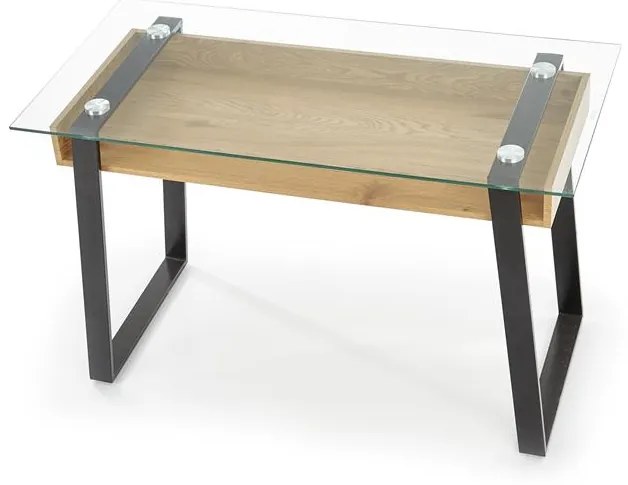 PISACÍ STÔL MARK ZLATÝ DUB / ČIERNY / SKLO 120 cm