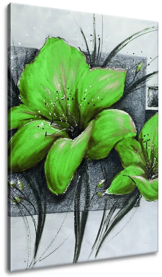 Gario Ručne maľovaný obraz Nádherné zelené Vlčie maky Rozmery: 100 x 70 cm