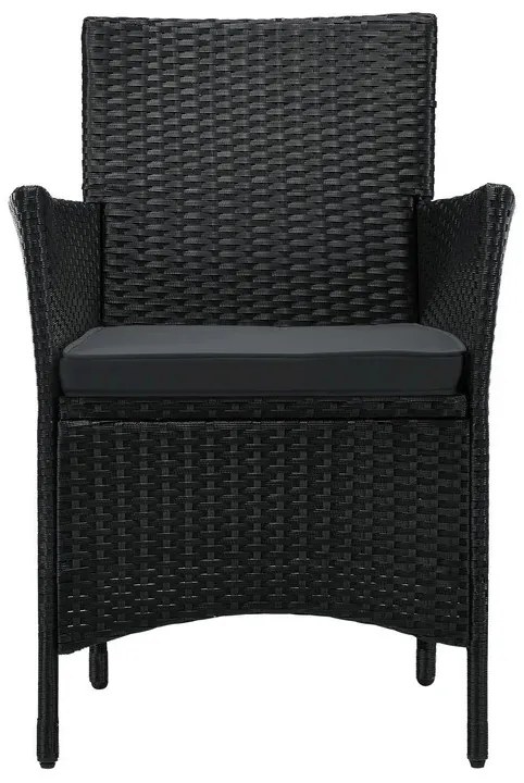 InternetovaZahrada Balkónový set Bayamo - čierny + šedé podušky