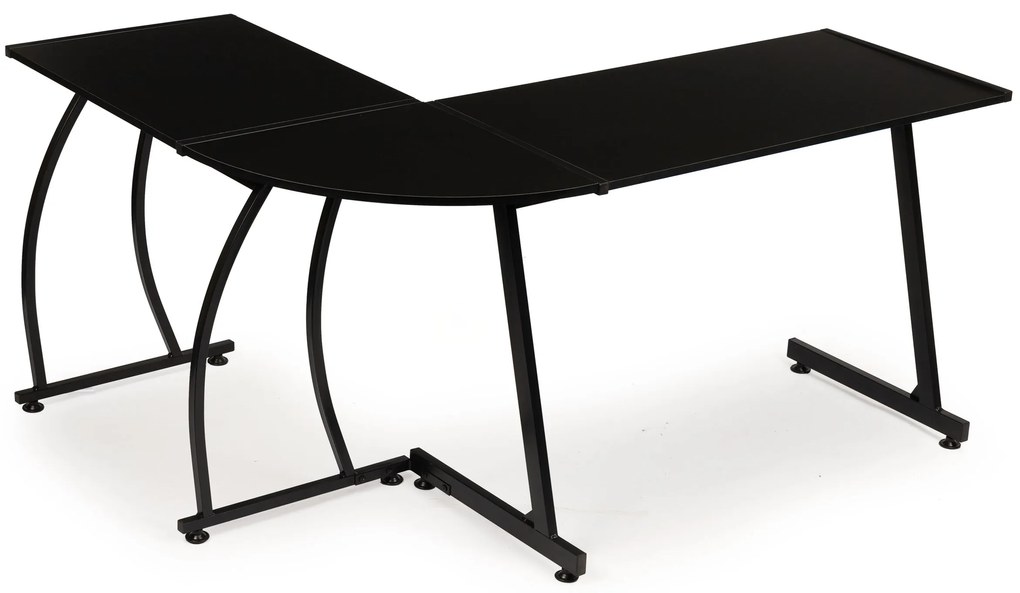Rohový hrací stôl LOFT kancelársky školský stôl čierny