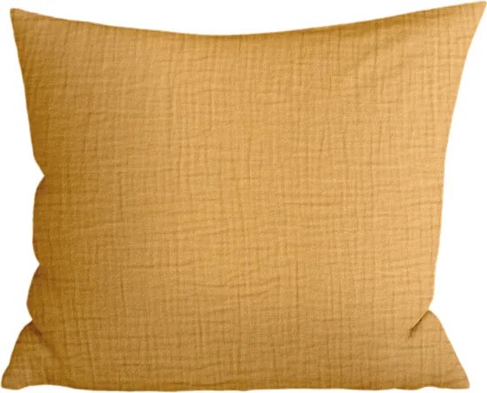 Mušelínová obliečka na vankúš MUSSARI 45x45 cm, horčicová