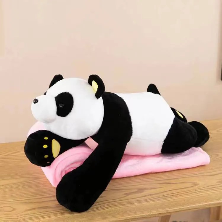Plyšová PANDA s detskou dekou vo vnútri, čiernobiela