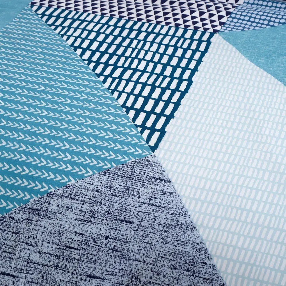 Zelenomodré obliečky na dvojlôžko 200x200 cm Larsson Geo – Catherine Lansfield