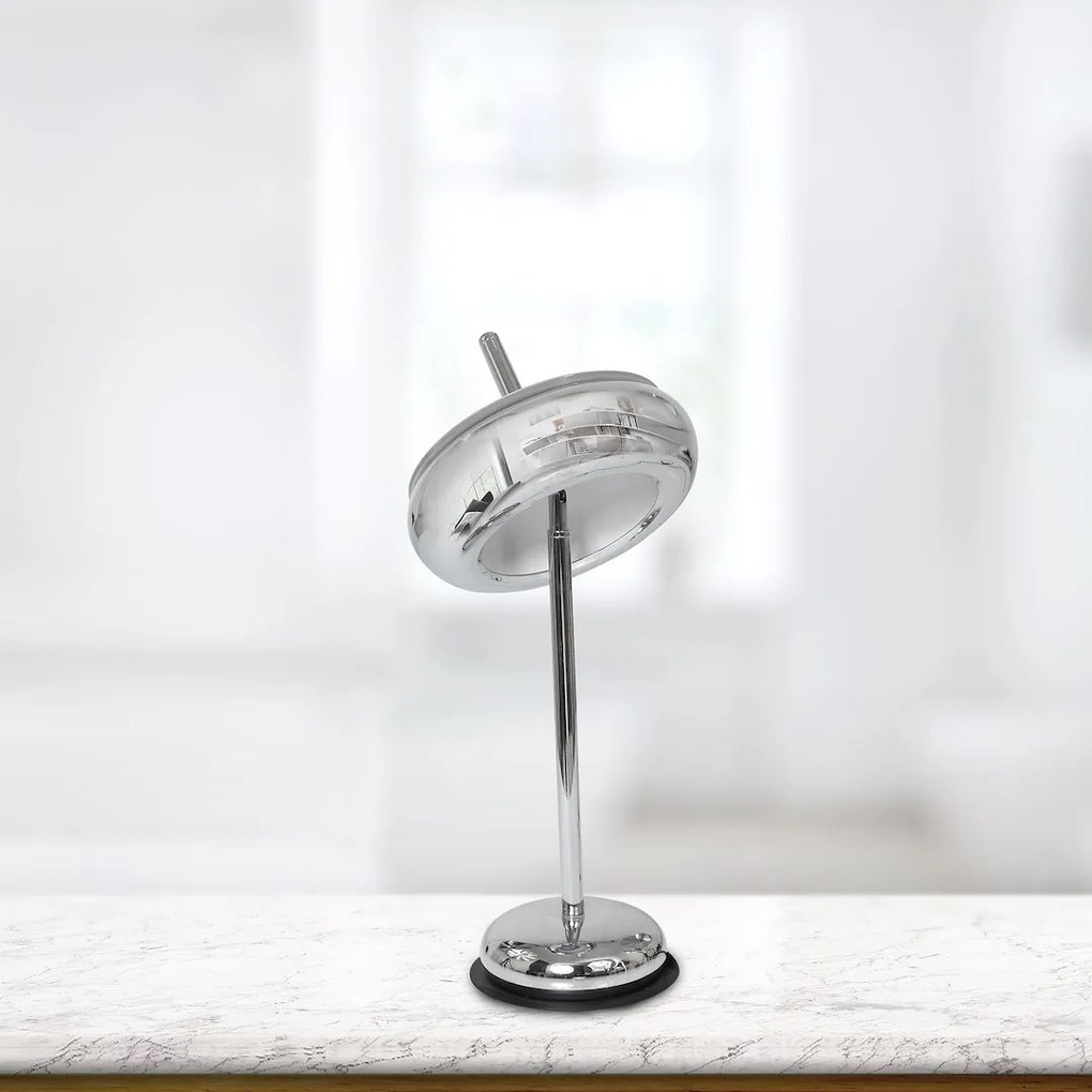 Stolná lampa Mercurio, 1x chrómové kovové tienidlo