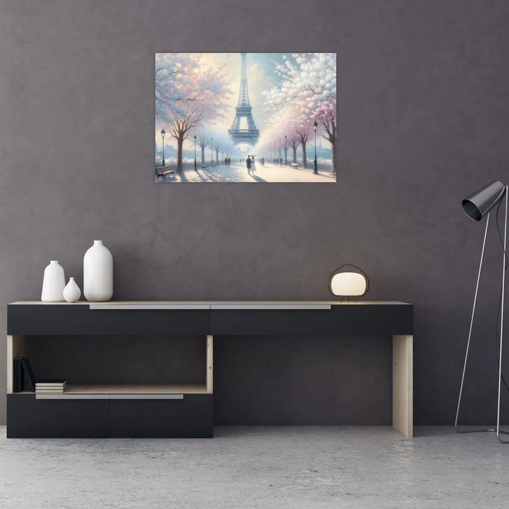 Sklenený obraz - Maľba z Paríža (70x50 cm)
