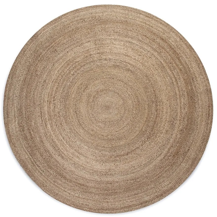 Obojstranný jutový okrúhly koberec v prírodnej farbe ø 140 cm Braided Grey – Hanse Home