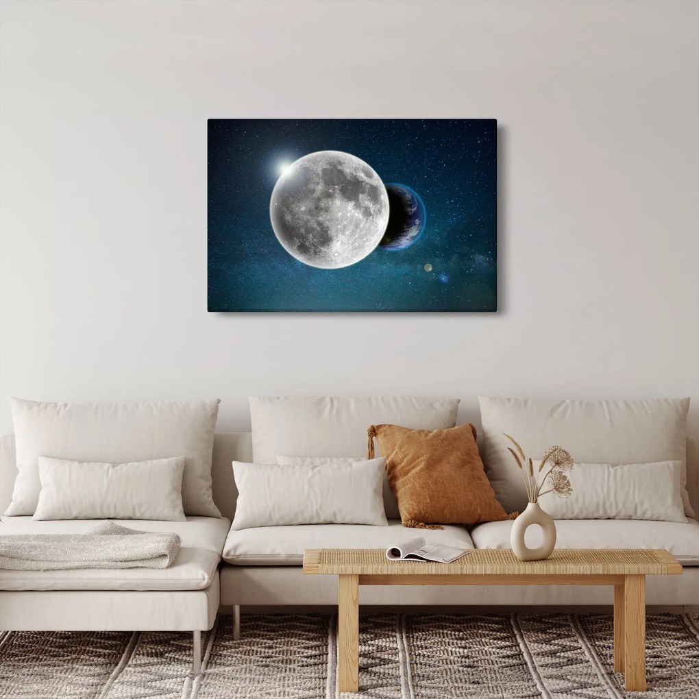 Obraz - Zem v zákryte Mesiaca (90x60 cm)