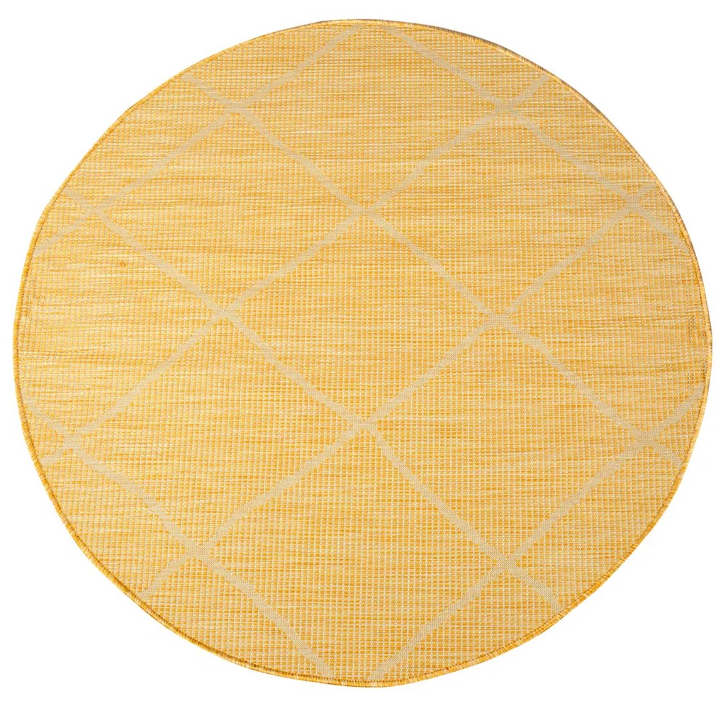 Dekorstudio Šnúrkový okrúhly koberec PALM 3075 - žltý Priemer koberca: 200cm
