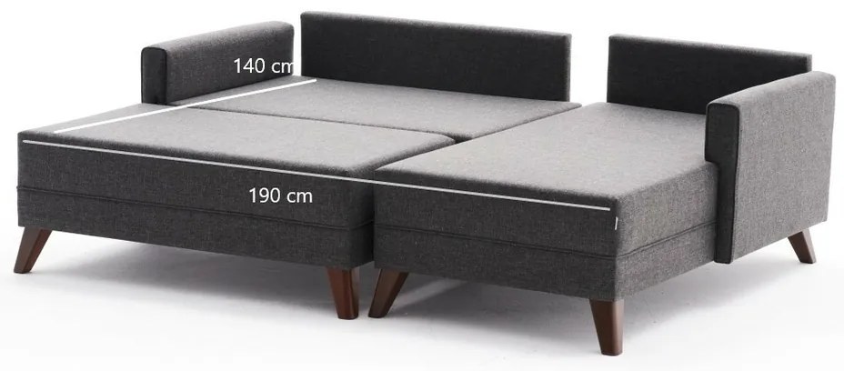 Rohová rozkladacia pohovka Bella Mini Right Anthracite