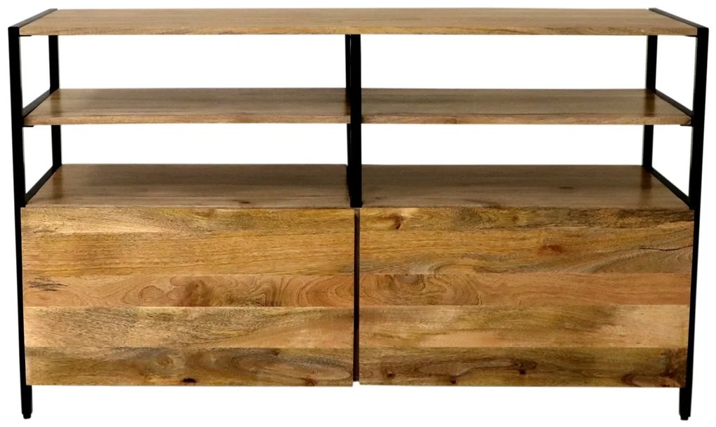 furniture-nabytek.cz - Drevený tv stolík s kovovou konštrukciou 130x75x45