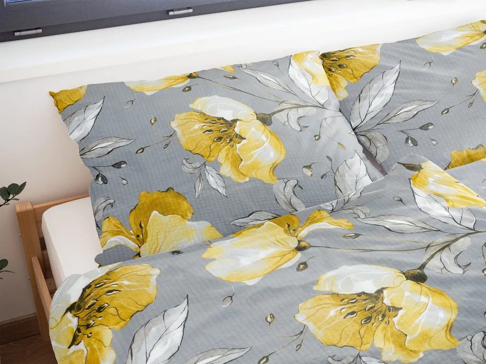 Polášek Krepové obliečky Rozkvitnutý kvet - 140 x 200 cm / 70 x 90 cm