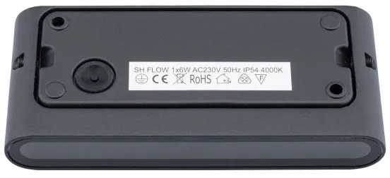LED Vonkajšie nástenné svietidlo FLOW LED/6W/230V IP54 čierna