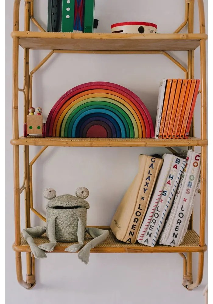 Zelený látkový detský kôš na hračky ø 15x15 cm Mini Fred the Frog – Lorena Canals