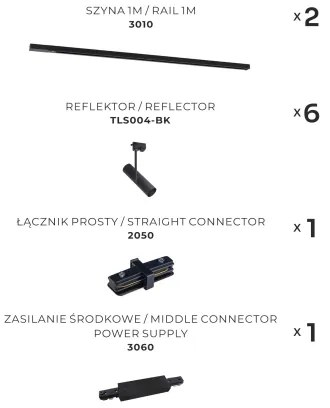Zuma Line 3026 - Bodové svietidlo v lištovom systéme LISA 6xGU10/35W/230V čierna