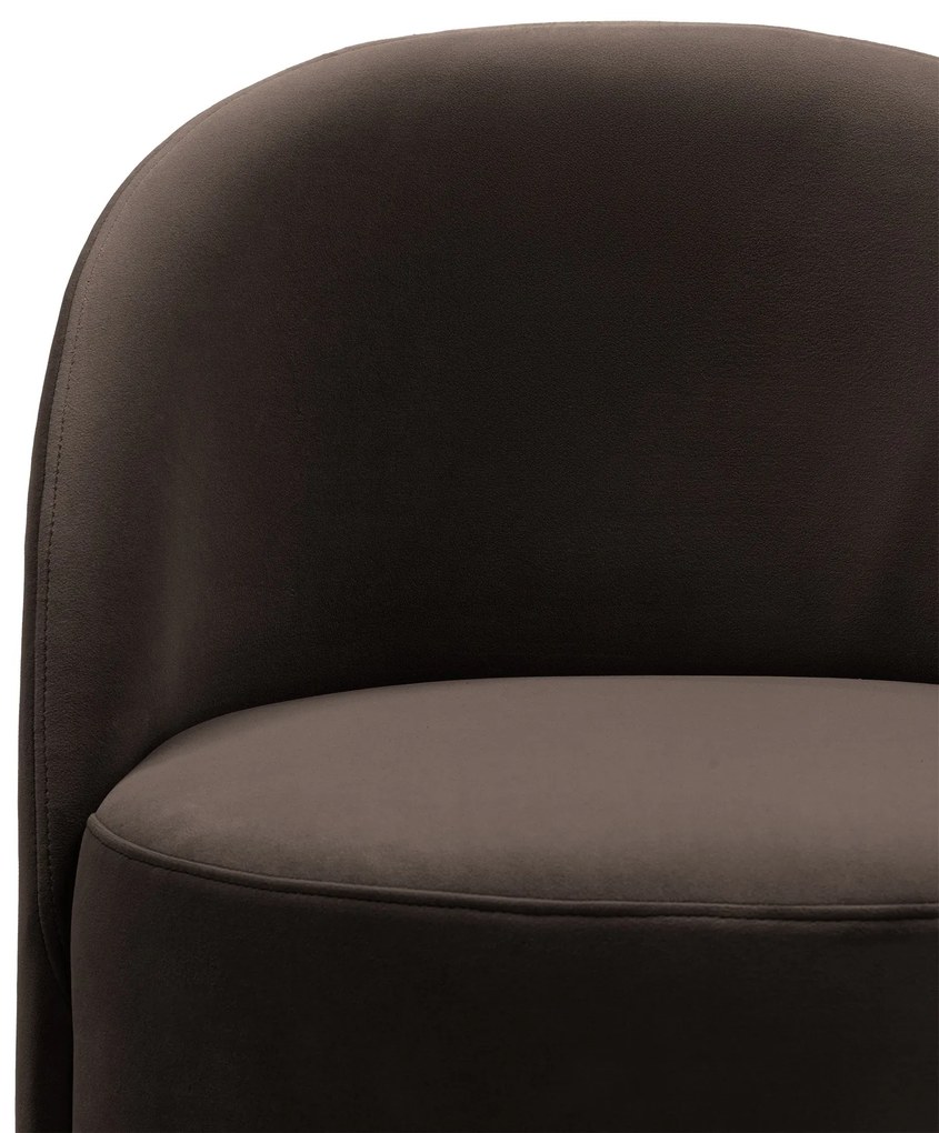 Otočné designové křeslo Enzo velur čokoládové