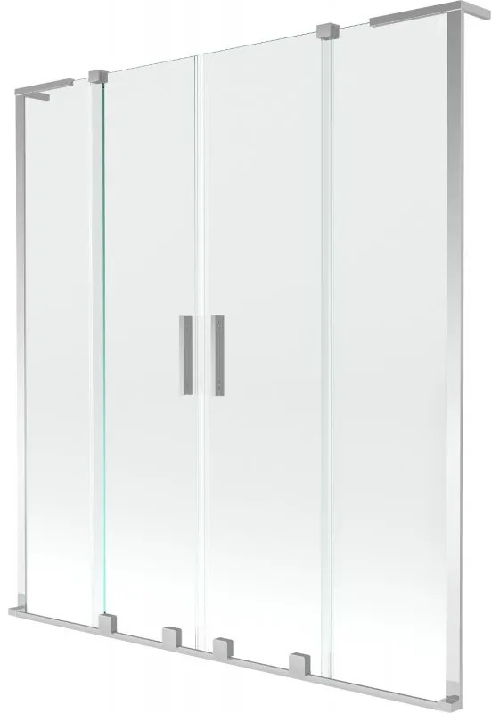 Mexen Velar L Duo, 2-krídlová posuvná vaňová zástena 150 x 150 cm, 8mm číre sklo, chrómová, 896-150-003-02-01