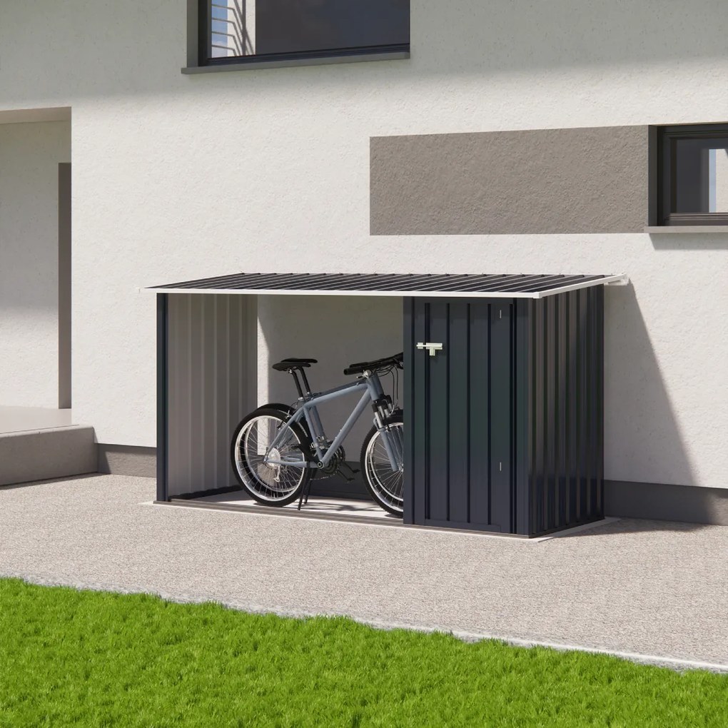 Záhradný domček BestBerg BBSH-002A / 2,6 m² / 249 x 160 x 103 cm / antracitová/biela