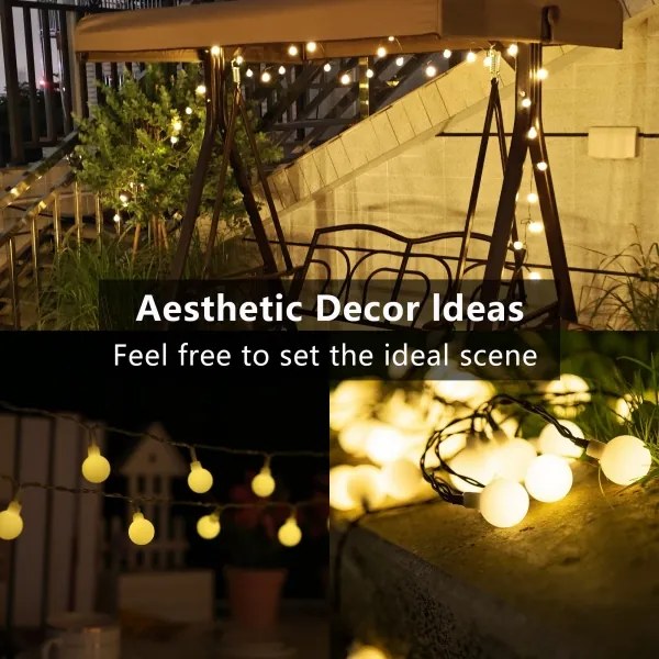 Brilagi - LED Solárny dekoratívny reťaz BUBBLE 200xLED/8 funkcií 20m IP65 teplá biela