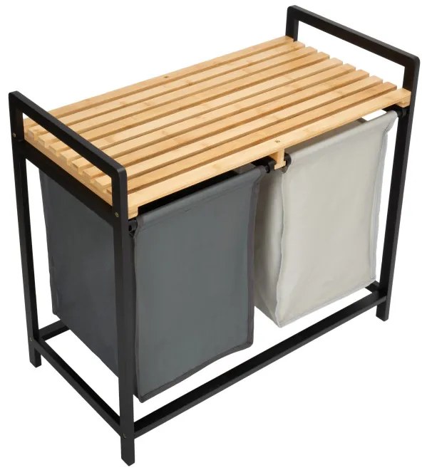 Kôš na bielizeň HANOI čierny DUO COLOR 80 l