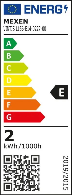 Mexen Vintis, LED filamentová žiarovka E14, G45, 2 W, teplá biela 2700K, číra, L156-E14-0227-00