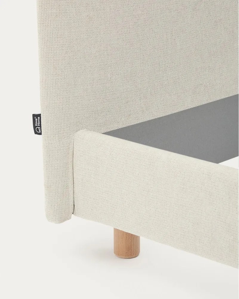 Sivá čalúnená dvojlôžková posteľ bez roštu 160x200 cm Valma – Kave Home