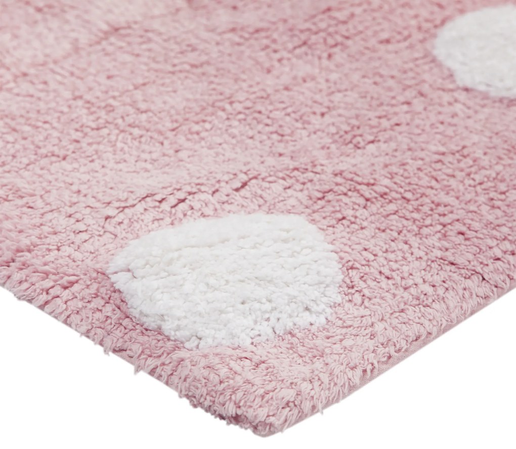Lorena Canals koberce Pre zvieratá: Prateľný koberec Polka Dots Pink-White - 120x160 cm