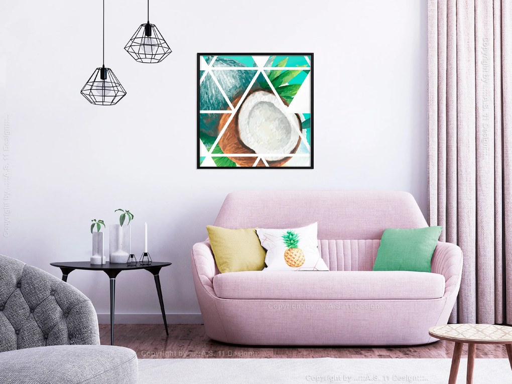 Artgeist Plagát - Coconut (Square) [Poster] Veľkosť: 30x30, Verzia: Čierny rám