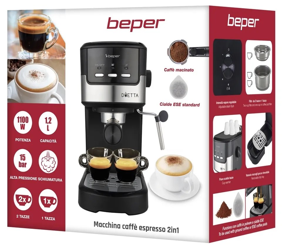 Beper P101CAF100 kávovar espresso 2v1