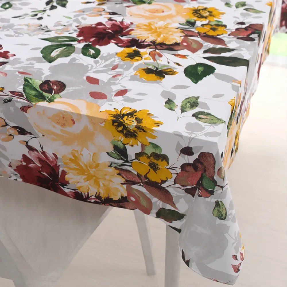Biante Bavlnený obdĺžnikový obrus Sandra SA-217 Veľké žlté kvety 140x200 cm