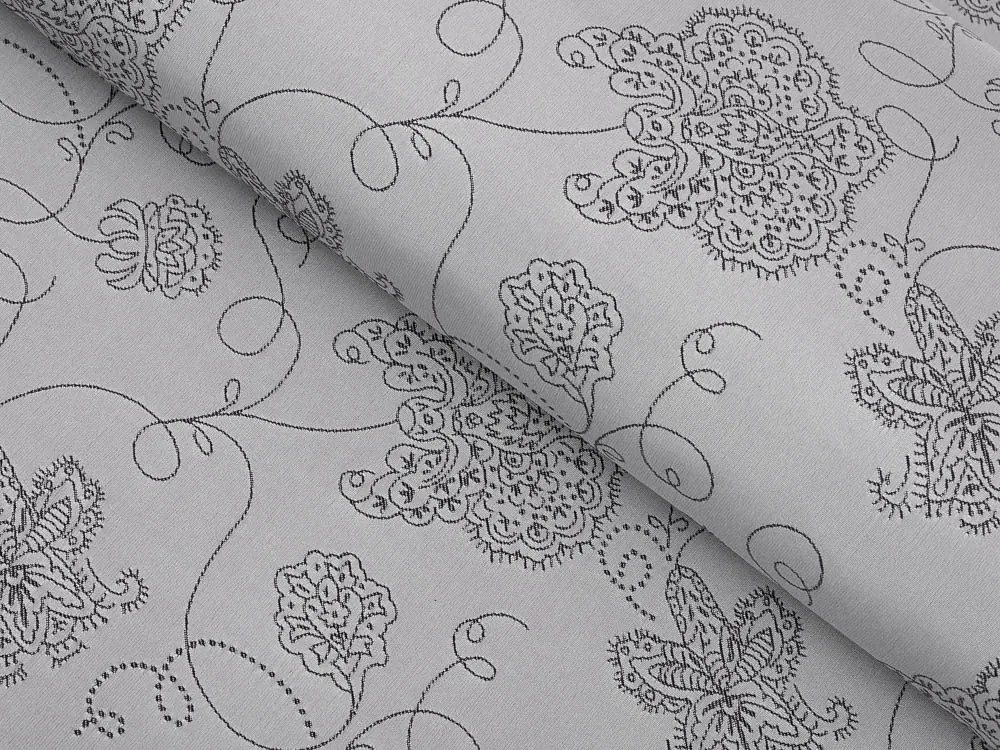 Biante Teflónový štvorcový obrus TF-083 Kvetované ornamenty na sivom 100x100 cm