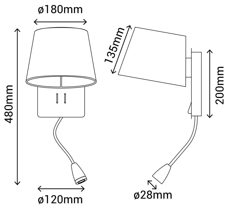 Nástenné svietidlo v bielo-bronzovej farbe – SULION