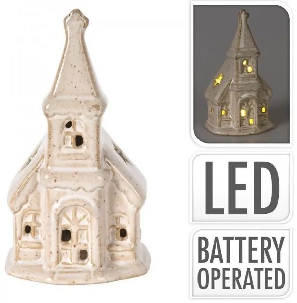 Vianočný LED kostolík 11 cm