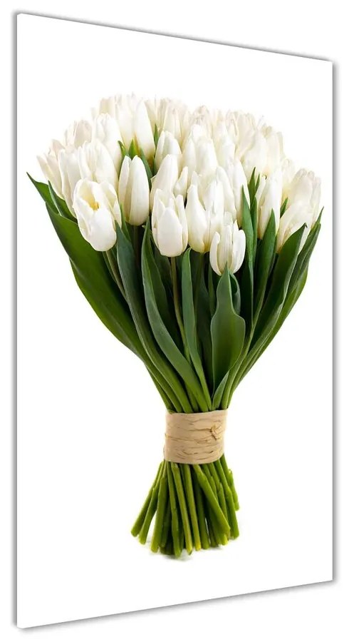 Foto obraz akryl do obývačky Biele tulipány pl-oa-70x140-f-40664213
