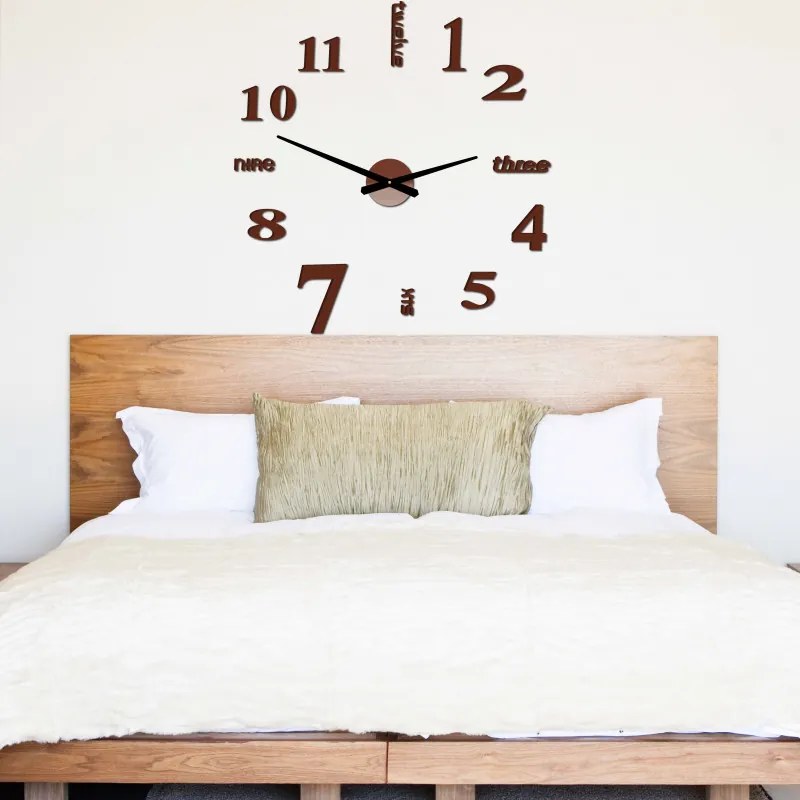 Moderné nalepovacie nástenné hodiny DIY | SENTOP 12P015 BEZ PENA BEZ PLECHU