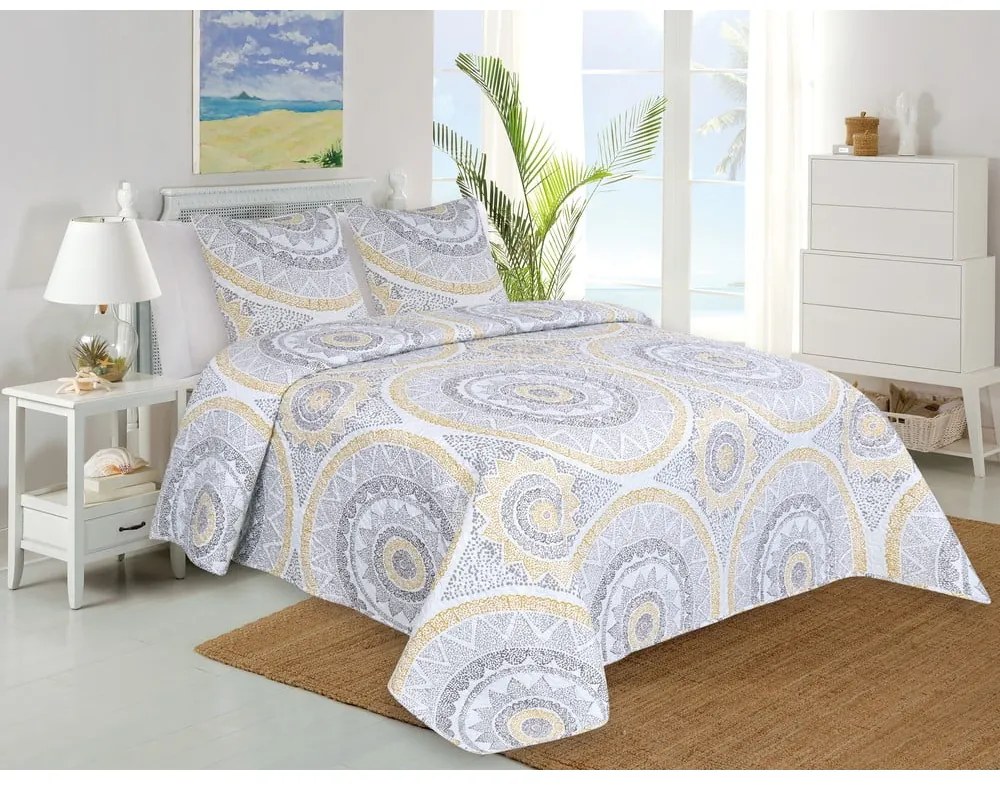 Prikrývka cez posteľ s 2 obliečkami na vankúše My House Mandala, 220 x 240 cm