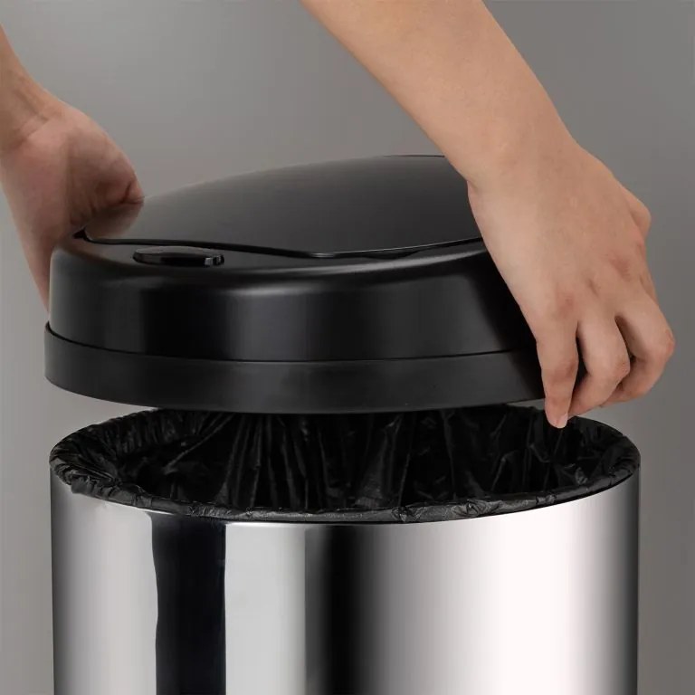 Automatický odpadkový kôš 50 l so senzorom, nerez,strieborny