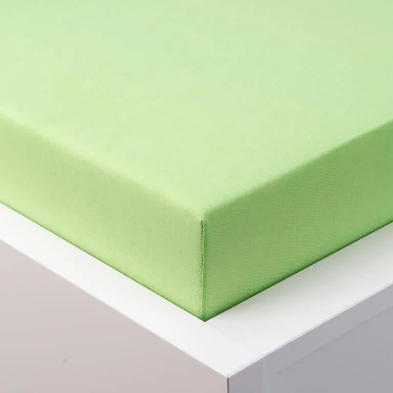 Napínacia plachta na posteľ jersey s elastanom zelená 90 x 200 cm