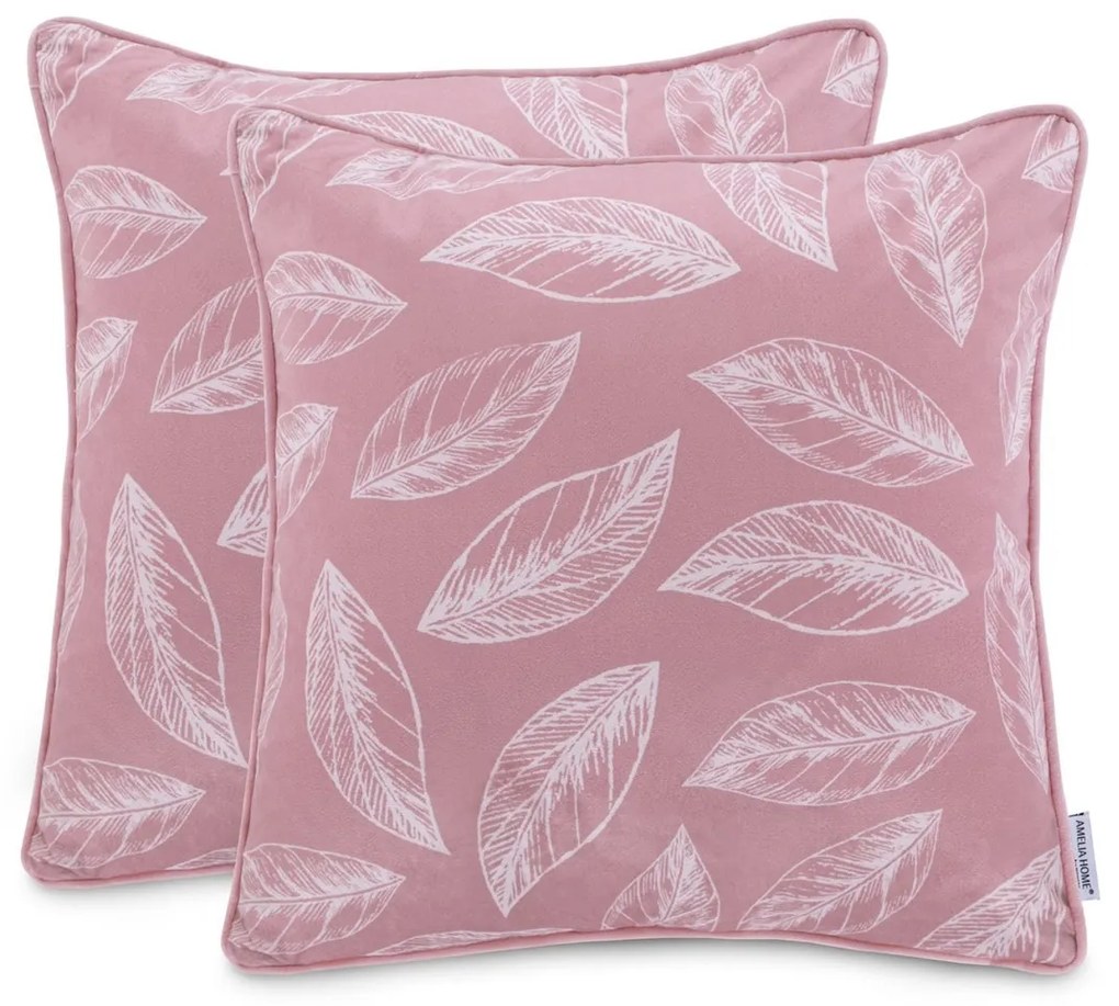 Súprava obliečok na vankúše CALM 2 ks 45x45 cm ružová/biela II